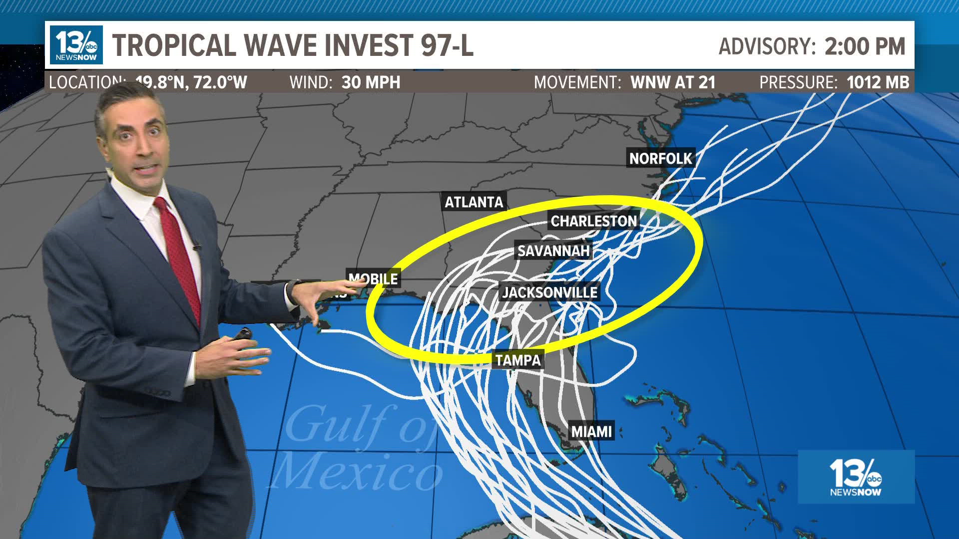 The Hurricane Center is showing a moderate chance of development over the coming week.