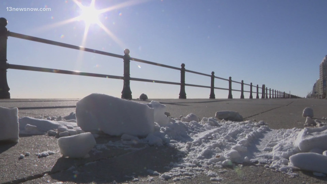 Snow melts across Virginia Beach, but icy roads remain a concern