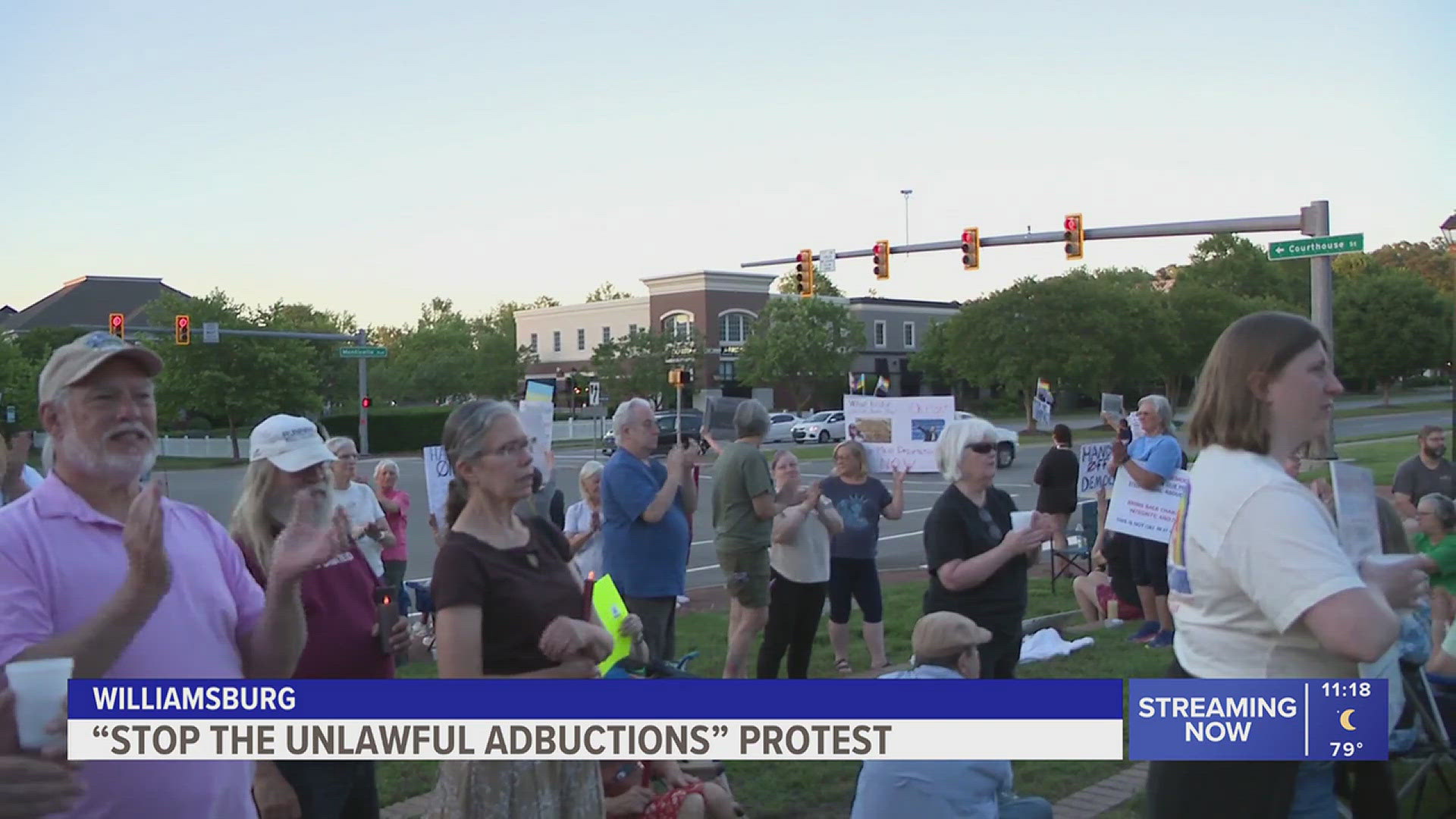 A candlelight vigil in Williamsburg Saturday night drew dozens protesting deportations and immigration enforcement under the Trump administration.