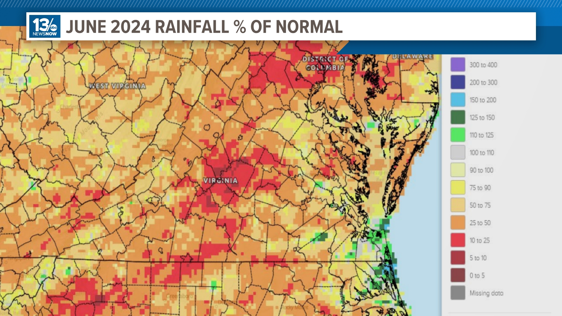 June 2024 was a record-breaking month for dryness in Virginia ...