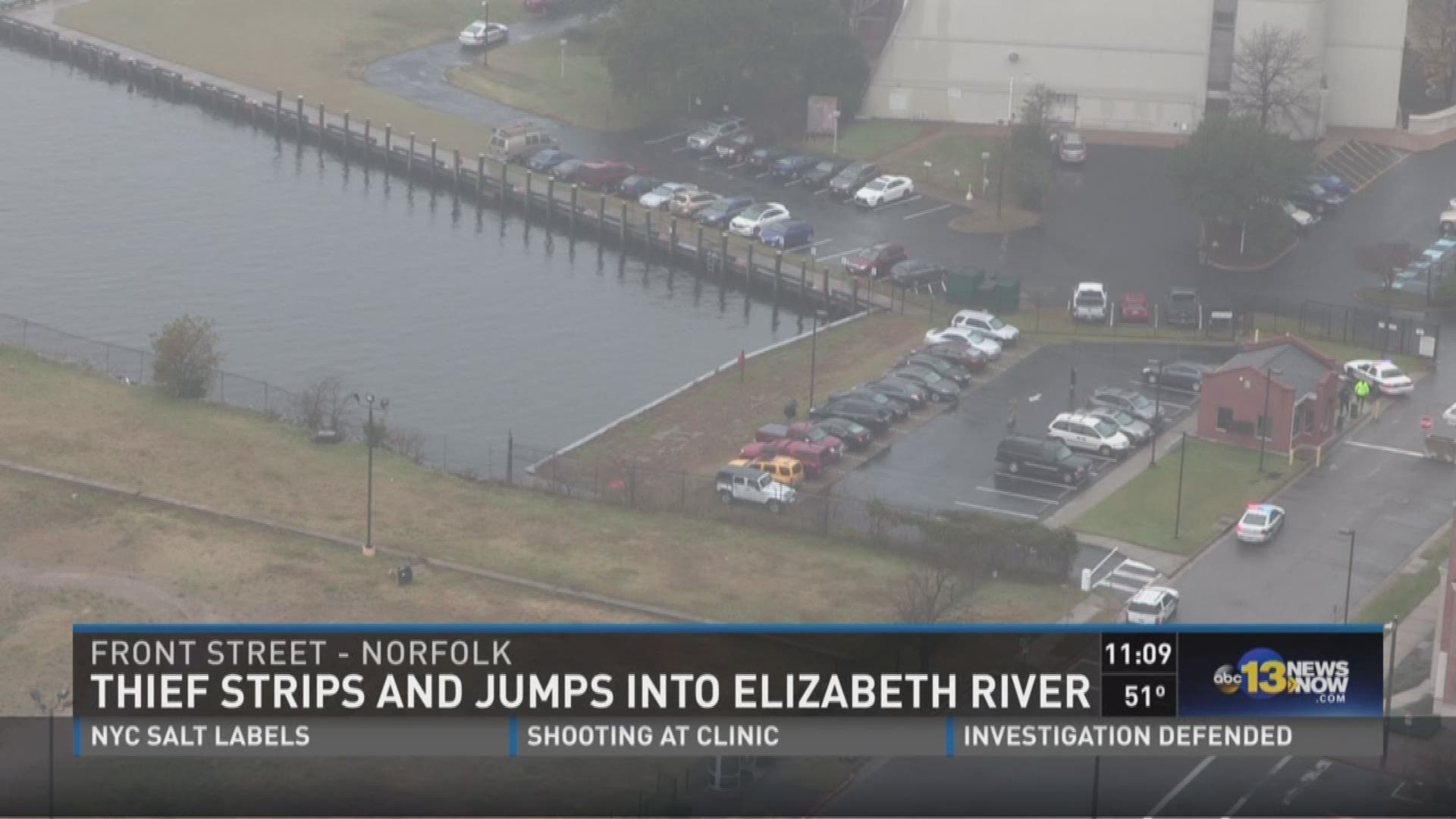 Police: Naked man fished out of Elizabeth River after stealing delivery car  | 13newsnow.com