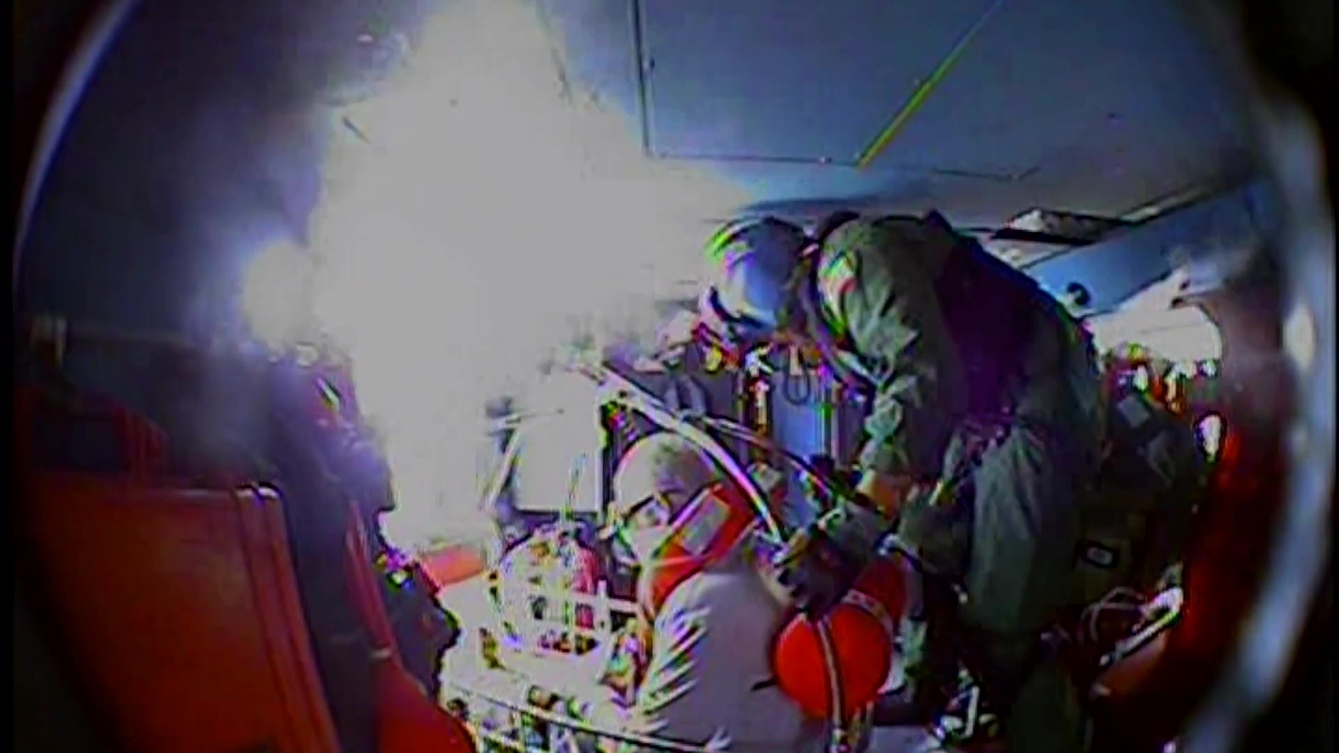 The Coast Guard medevacs a man suffering from a leg laceration 34 miles off Oregon Inlet, North Carolina, July 3, 2020.