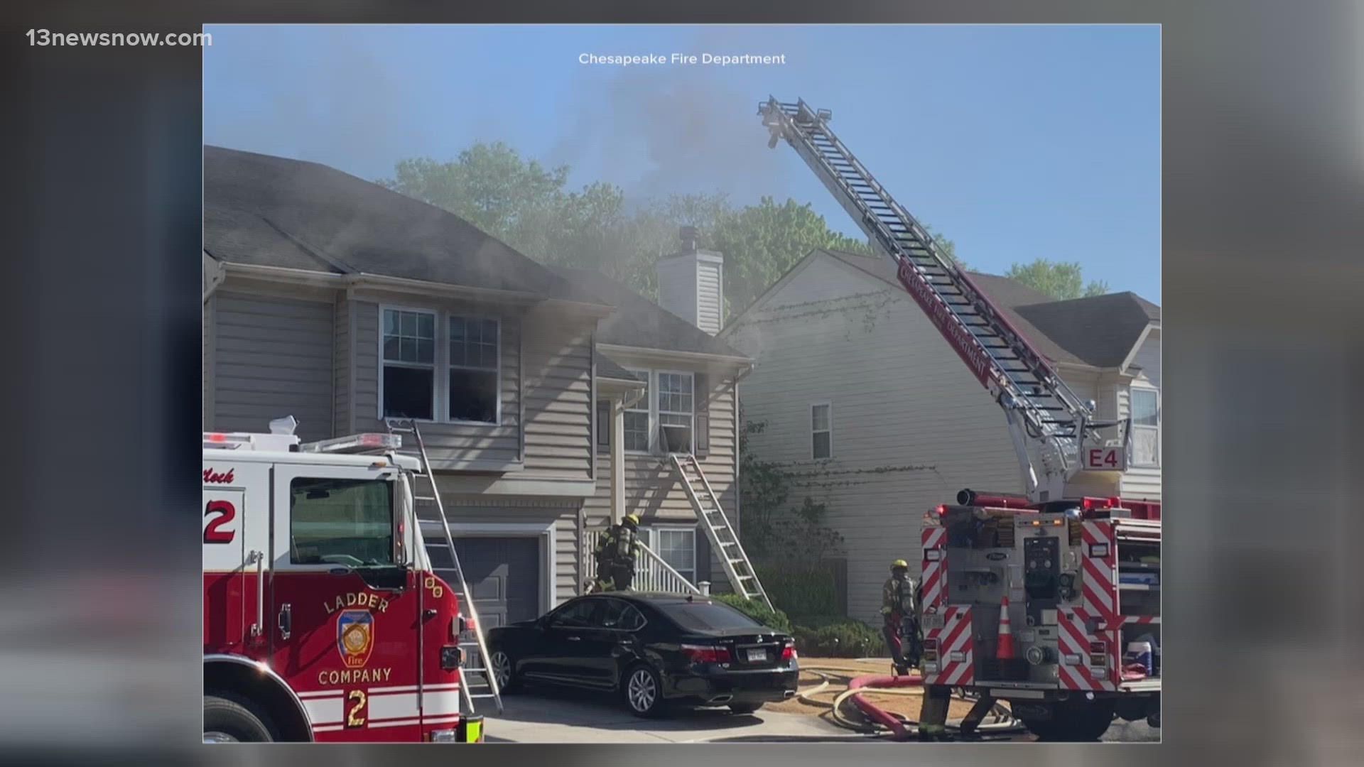 The Chesapeake Fire Department said crews were called to the 400 block of Kings Gate around 9:13 a.m., which is in the Greenbrier section of the city.