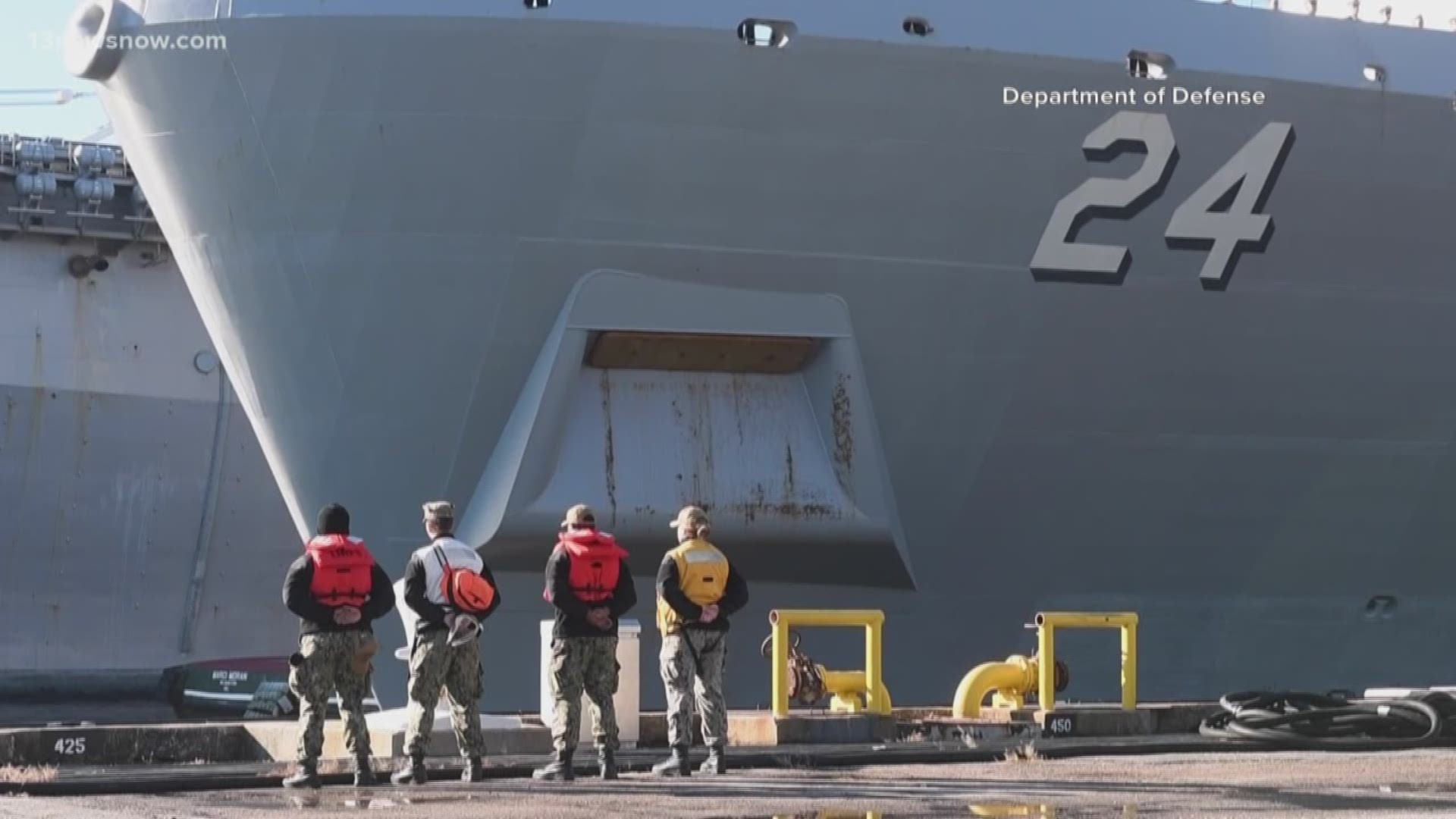 A sailor died aboard the Norfolk-based USS Arlington, according to the U.S. Navy.
