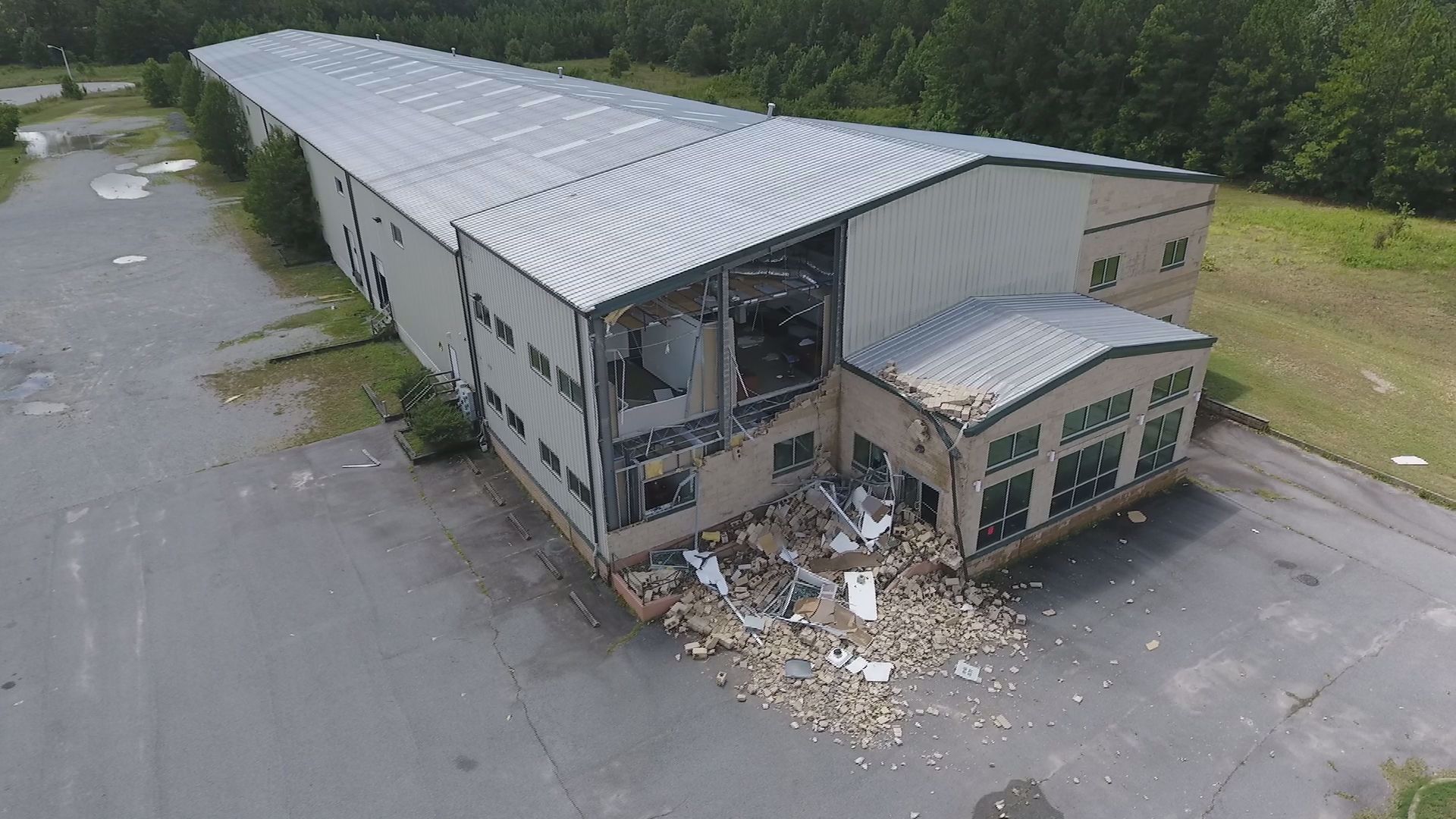 Drone video Tropical Storm Isaias storm damage in Courtland, Virginia