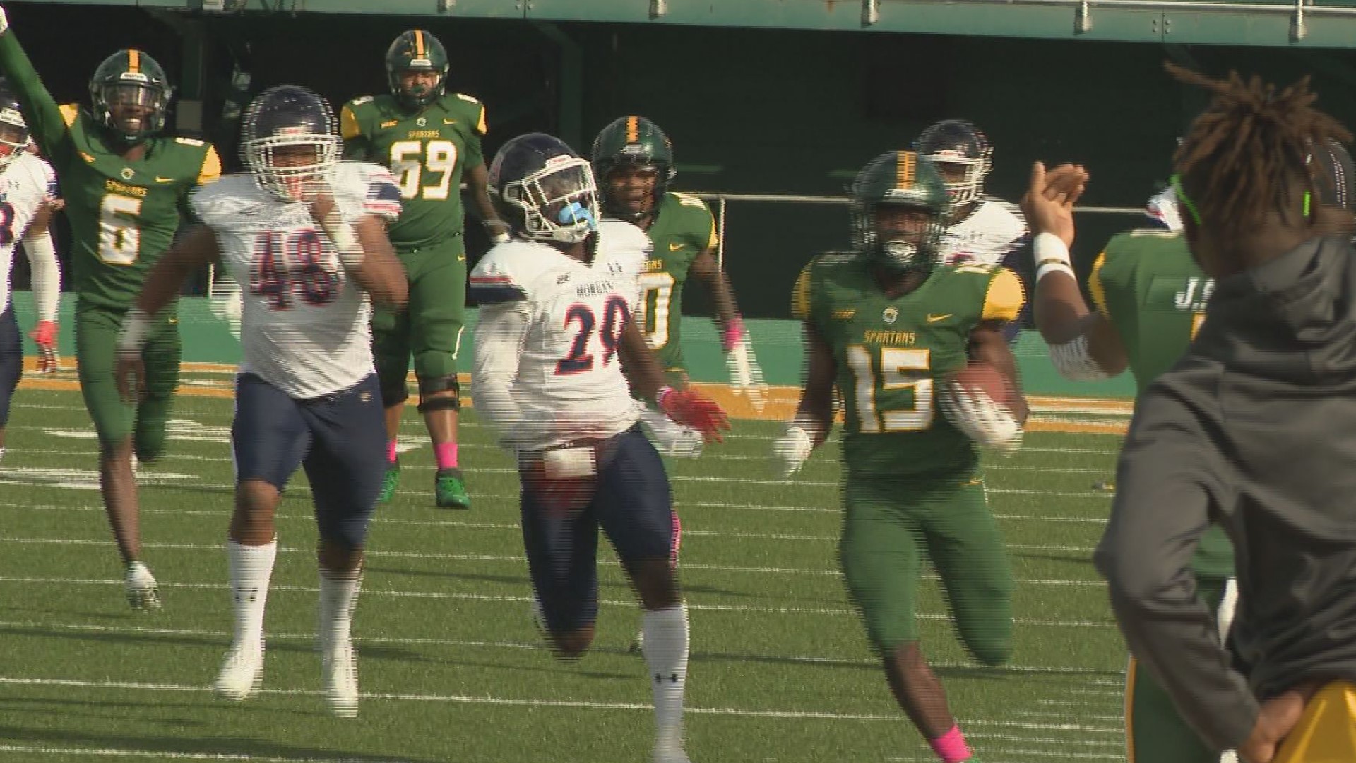 Juwan Carter passed for 368 yards and three touchdowns as NSU extended its longest win streak for the first time in 37 years.