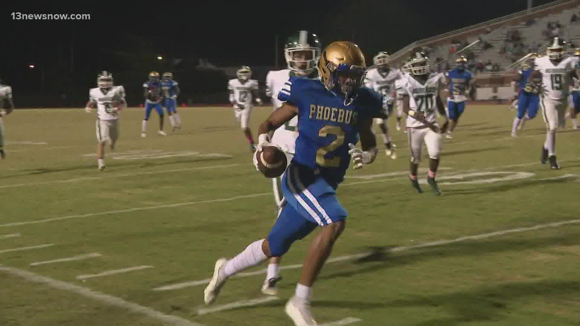 Phoebus won easily over Kecoughtan and Warwick  blanked Heritage 18-0.