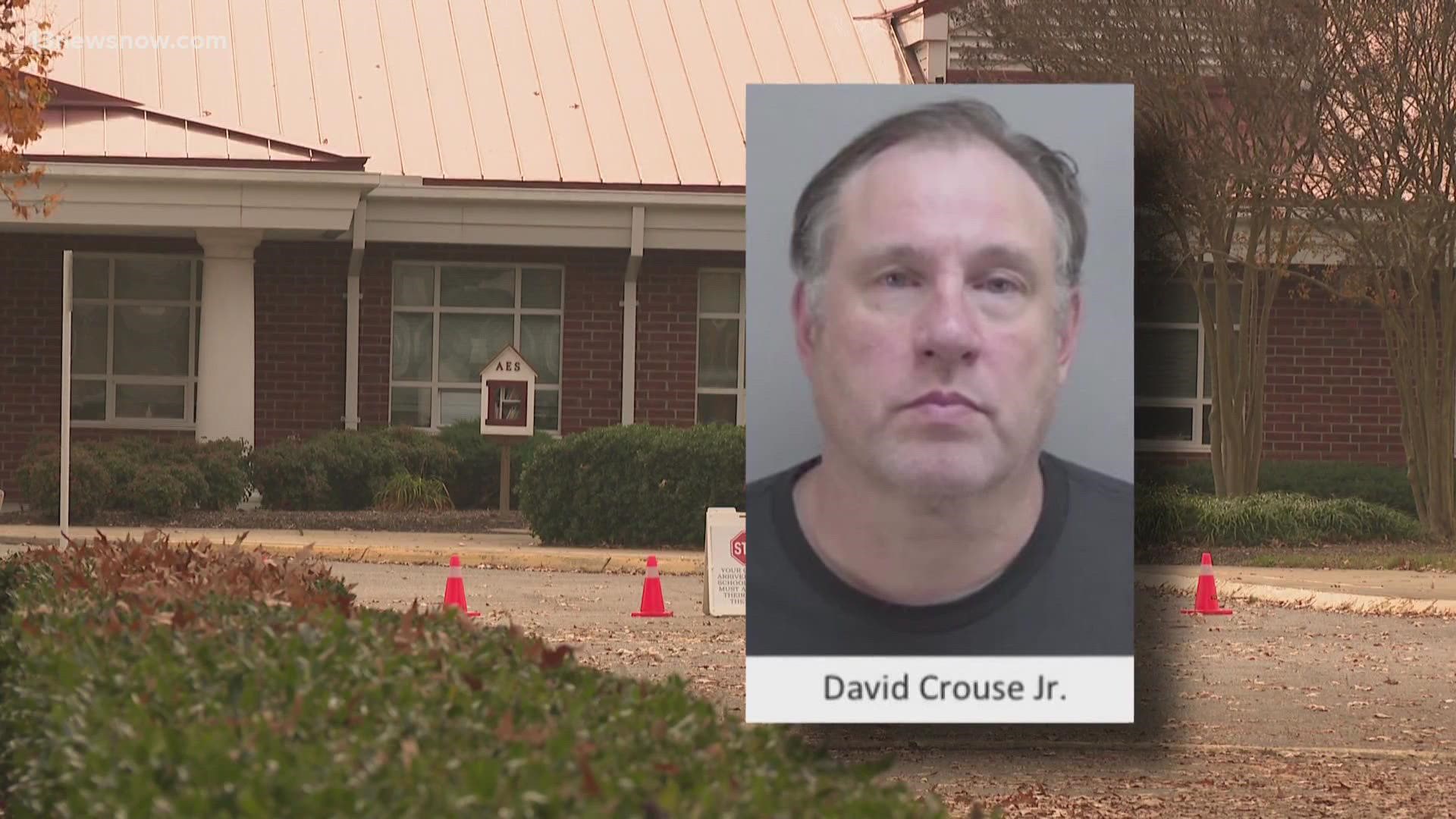 A Virginia Beach school employee is off the job tonight. David Crouse Jr. faces child pornography charges.