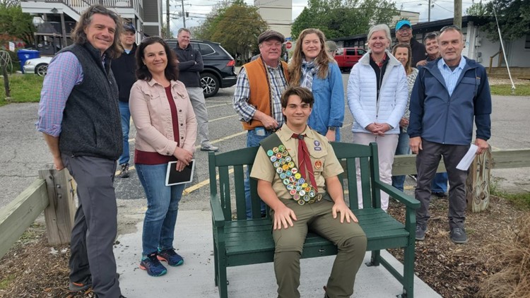 Eagle Scout has plastic recycled into bench for handicap-accessible kayak launch in Norfolk