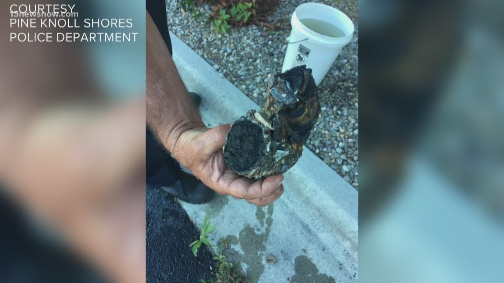 Police in a North Carolina beach town are warning people to be careful after a resident picked up military ordnance from the beach.