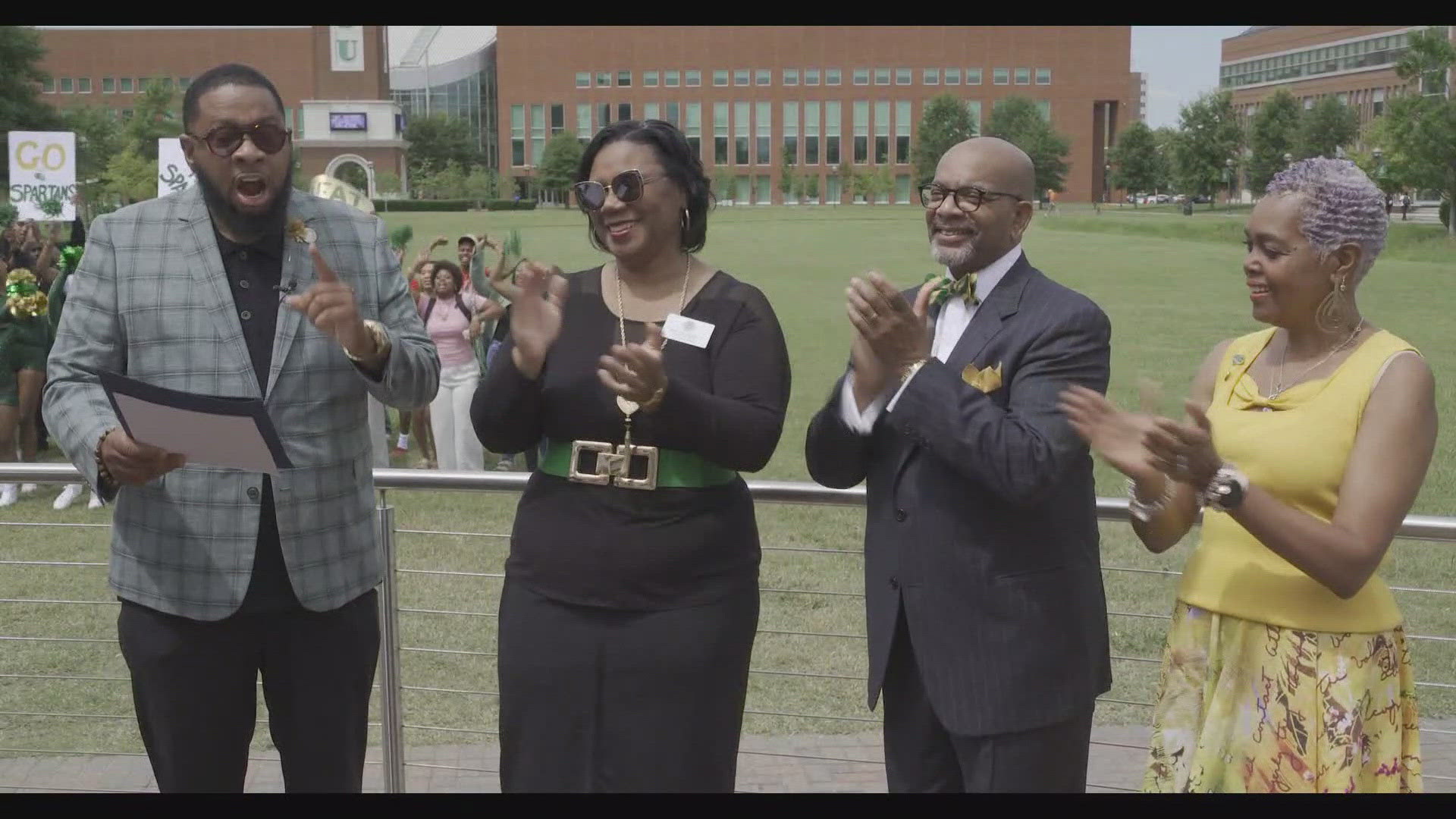 Ahead of Saturday's game between the Norfolk State Spartans and the FAMU Rattlers, Norfolk Councilman John E. "JP" Paige delivers the Green and Gold Proclamation.