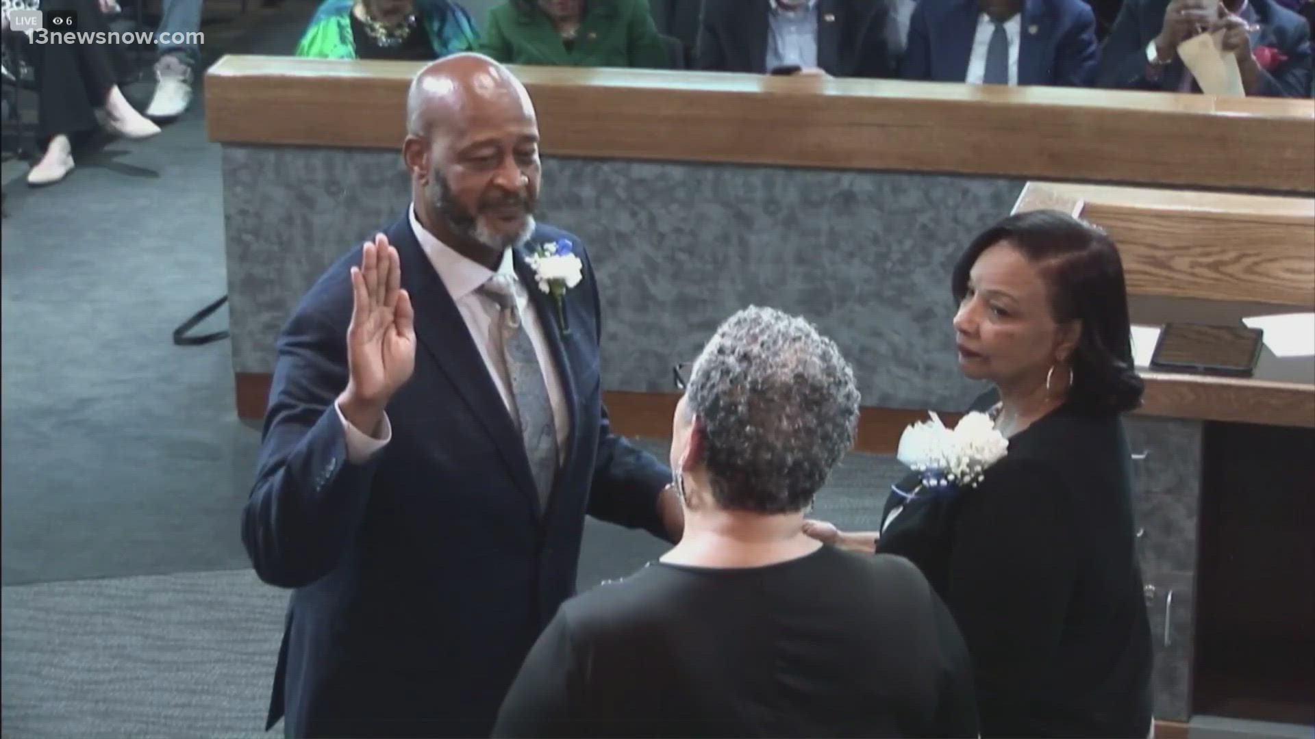Steven Carter was sworn in today after a split city council appointed him to the job last month.