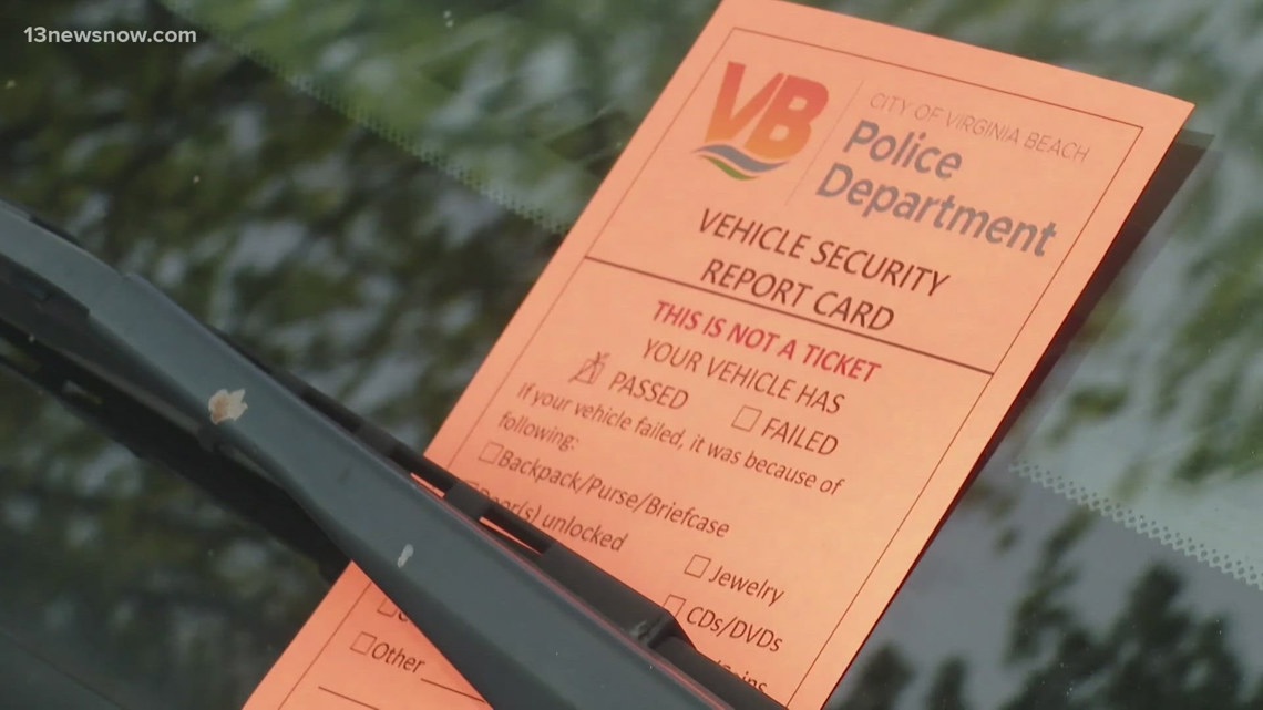 Virginia Beach police launch 'vehicle report cards' to curb car break-ins