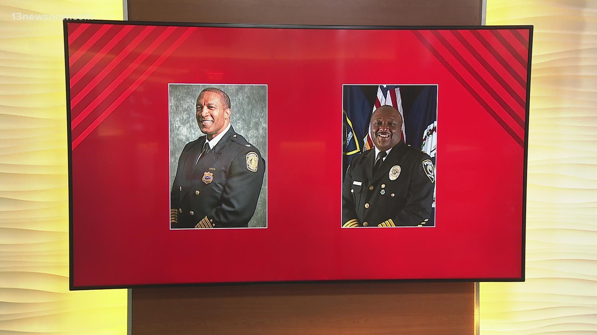 Chesapeake Police Chief Kelvin Wright is retiring at the start of August, while Norfolk Police Chief Larry Boone is retiring this month.