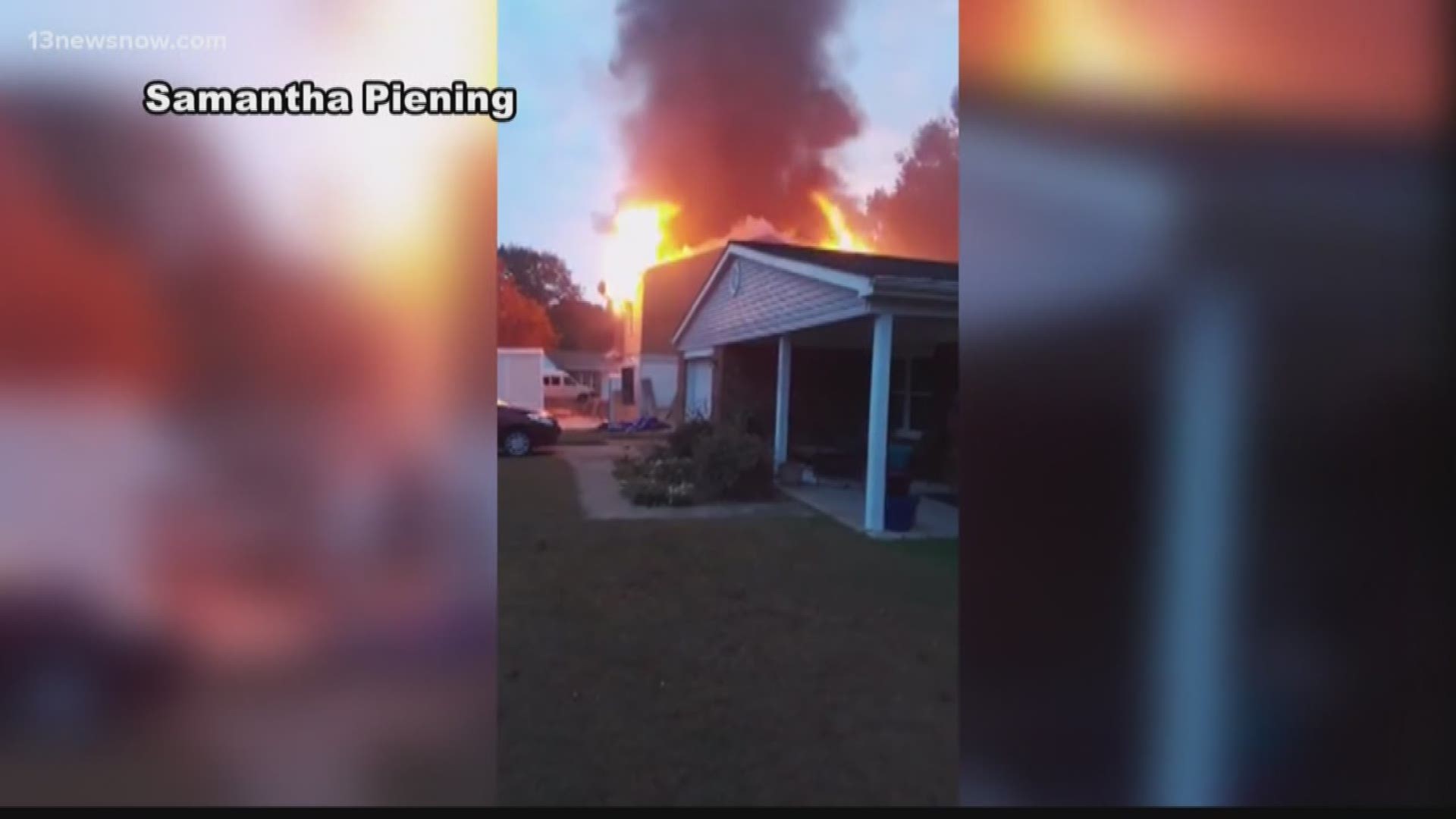 Virginia Beach home catches on fire for the second time in one year. The fire damaged the building so badly that people could see the smoke from miles away.