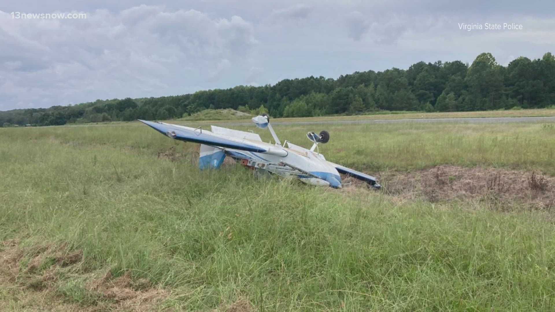 The pilot was able to get himself out of the wreckage and was taken to an area hospital to be treated for non-life-threatening injuries.