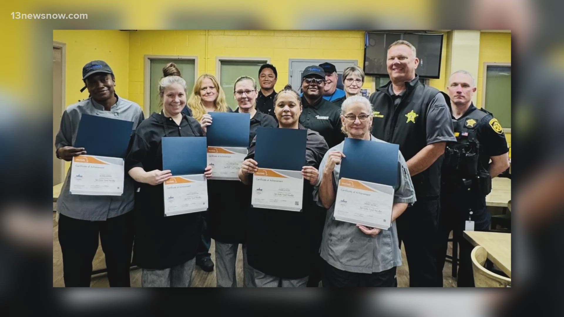 Wendy Morelli, a former inmate, starts work in the Virginia Beach Sheriff's Office kitchen through the New Beginning Program for reentry. 