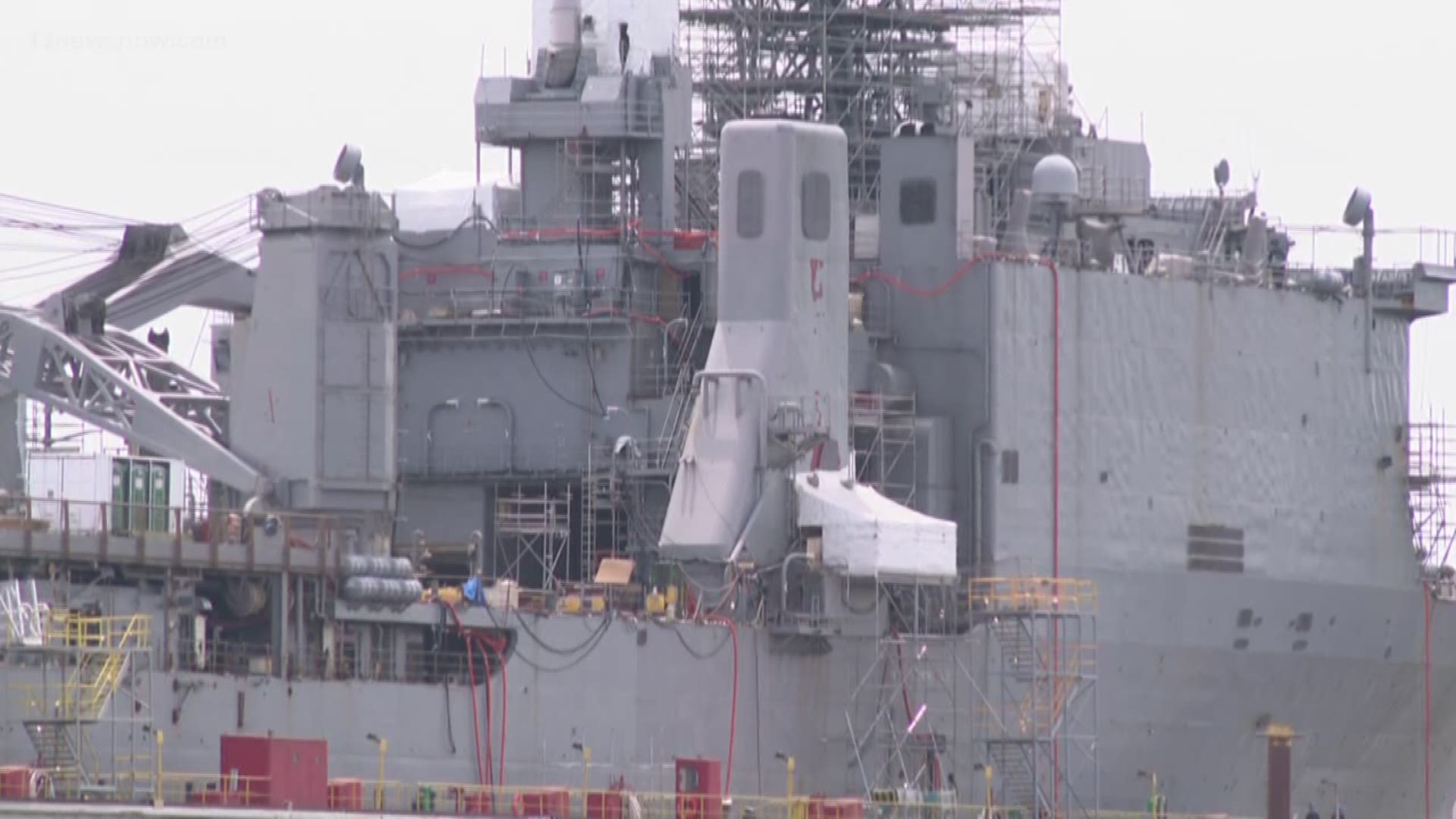 The Navy is investigating a bomb threat aimed at USS Gunston Hall.