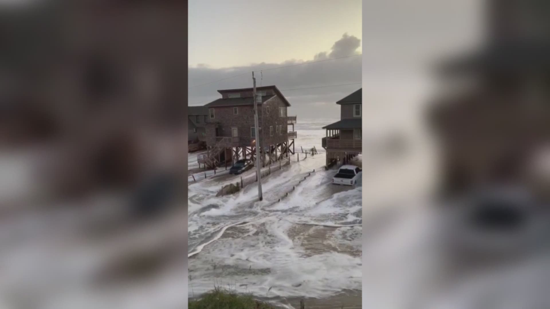 High tide overwash in the Outer Banks caused flooding and parts of NC-12 near Rodanthe to shut down. (VIDEO CREDIT: Tammy Rutherford/Facebook)
