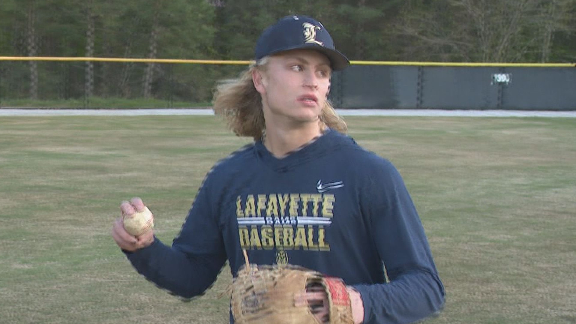 Occasionally Kyle Hanson will get some work as a starting pitcher for the Rams, but his bat and glove are needed most in the field.