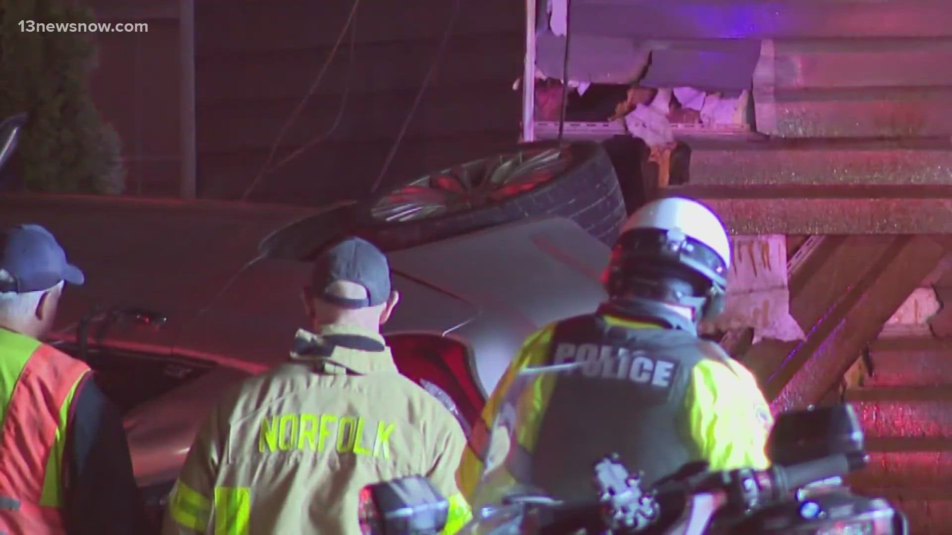 Man dies after vehicle hits Norfolk apartment building; police say ...