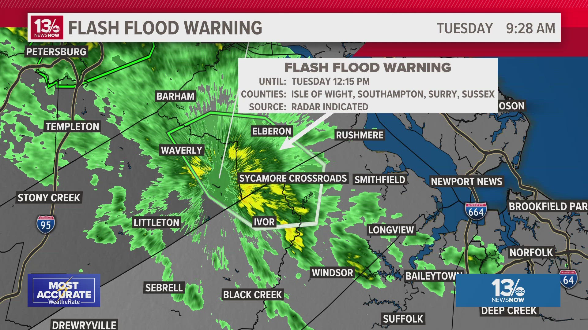 Meteorologist Craig Moeller broke down the flooding threat for Sussex, Surry, Isle of Wight, and Southampton counties.