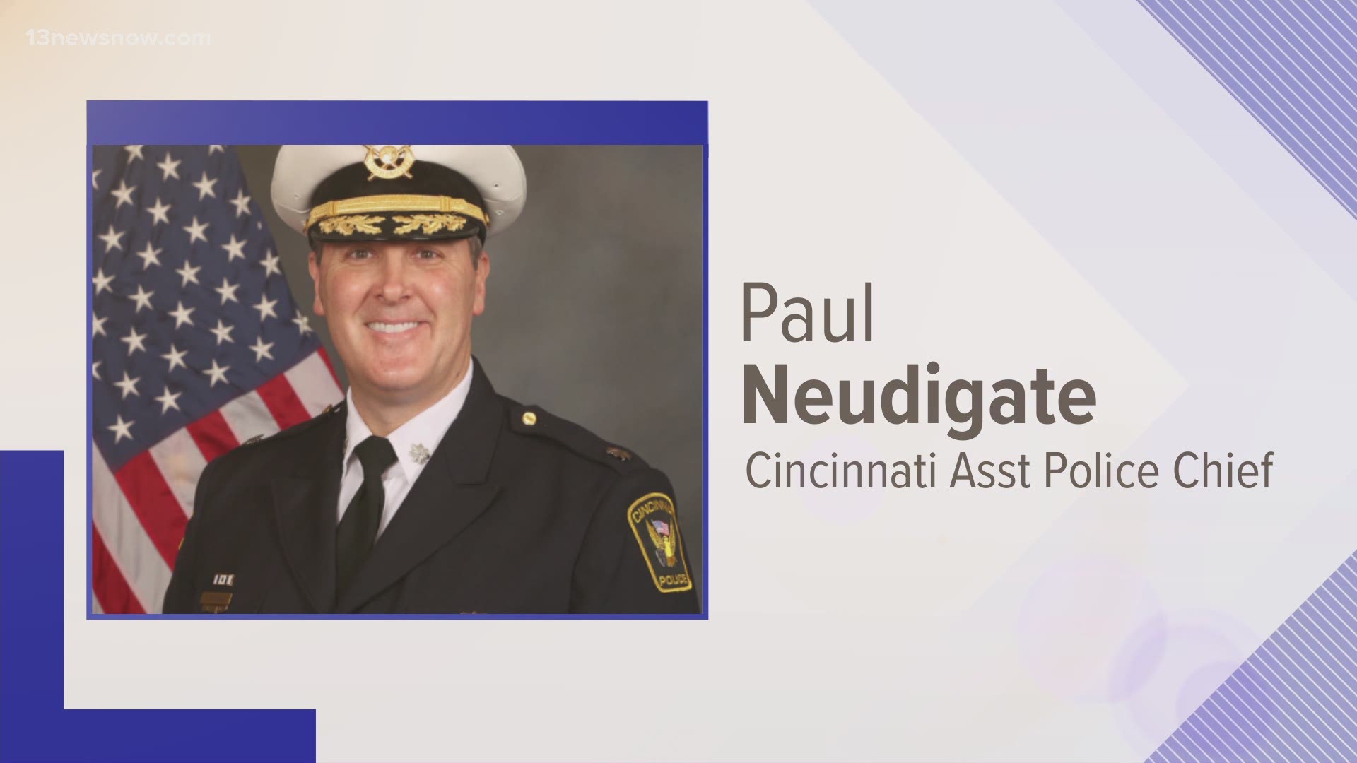 Paul Neudigate will serve as the next head of Virginia Beach Police. He's the assistant chief of Cincinnati Police. He served on that police force for 30 years.