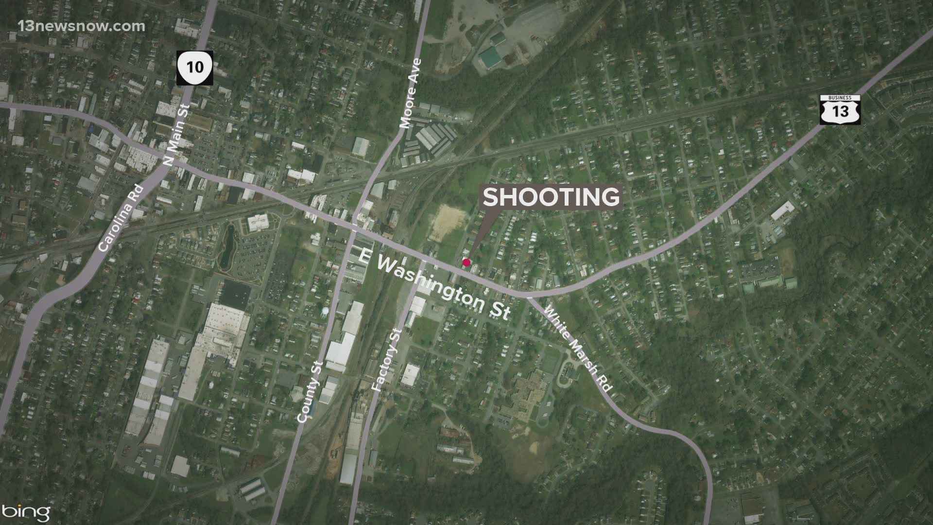 The man was shot on East Washington Street. His injuries are not considered life-threatening.