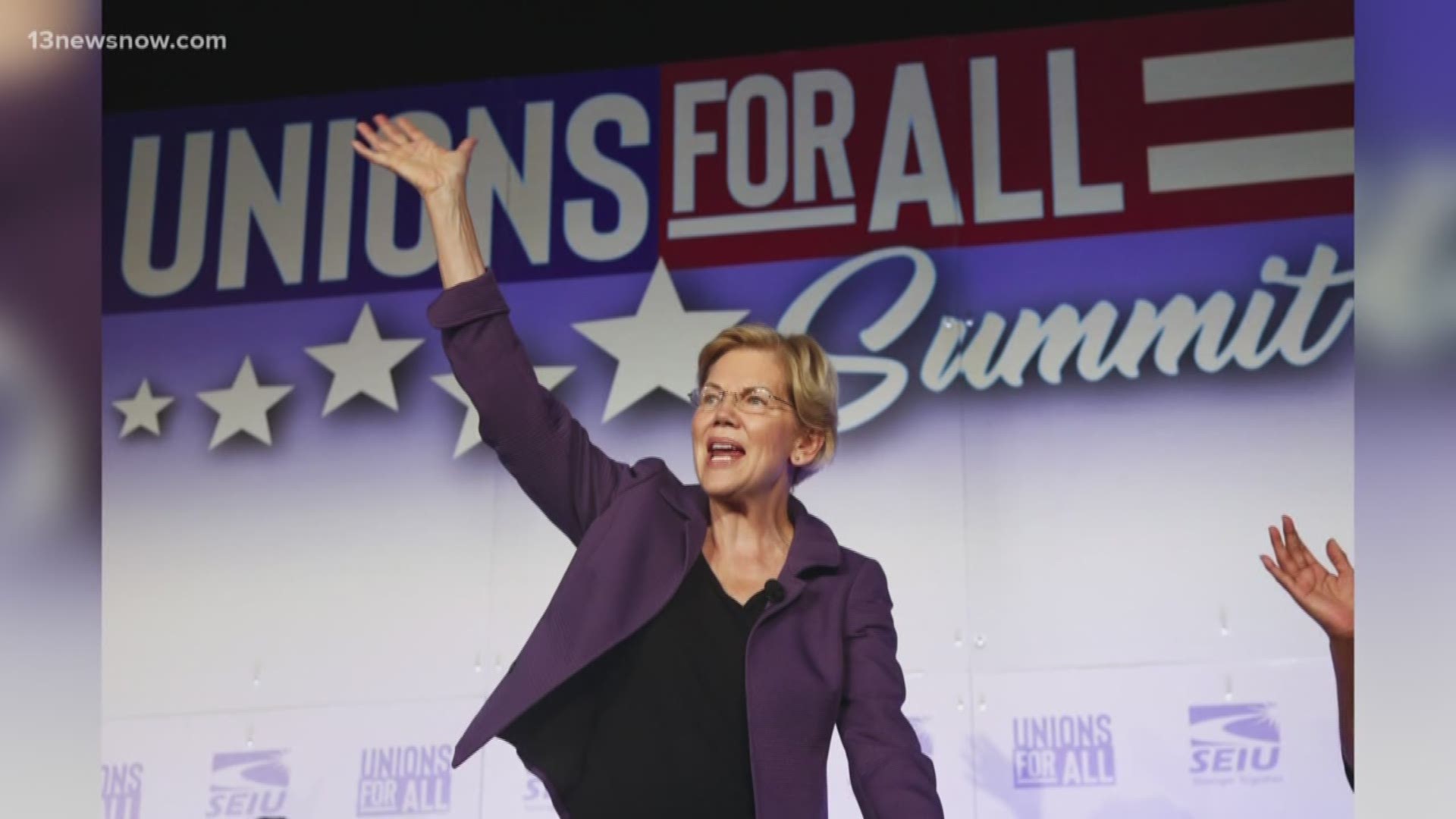 Elizabeth Warren will host a town hall in Norfolk on October 18. The Democratic presidential candidate is leading in the polls over Joe Biden.