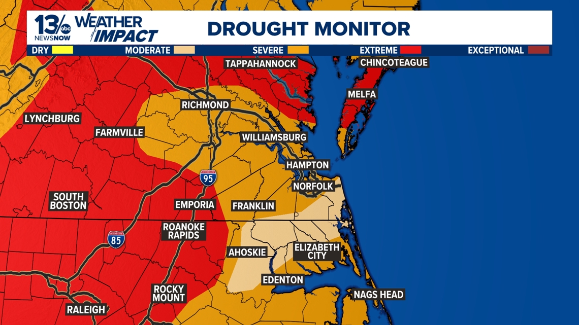 Virginia, North Carolina drought deepens; rain provides temporary relief