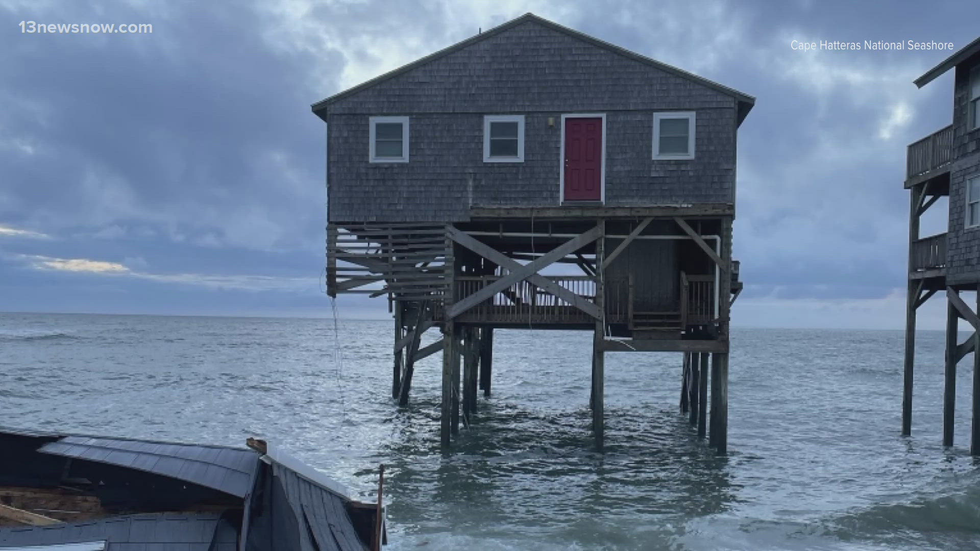 The two houses are just the latest properties to be swept into the ocean on the Outer Banks.