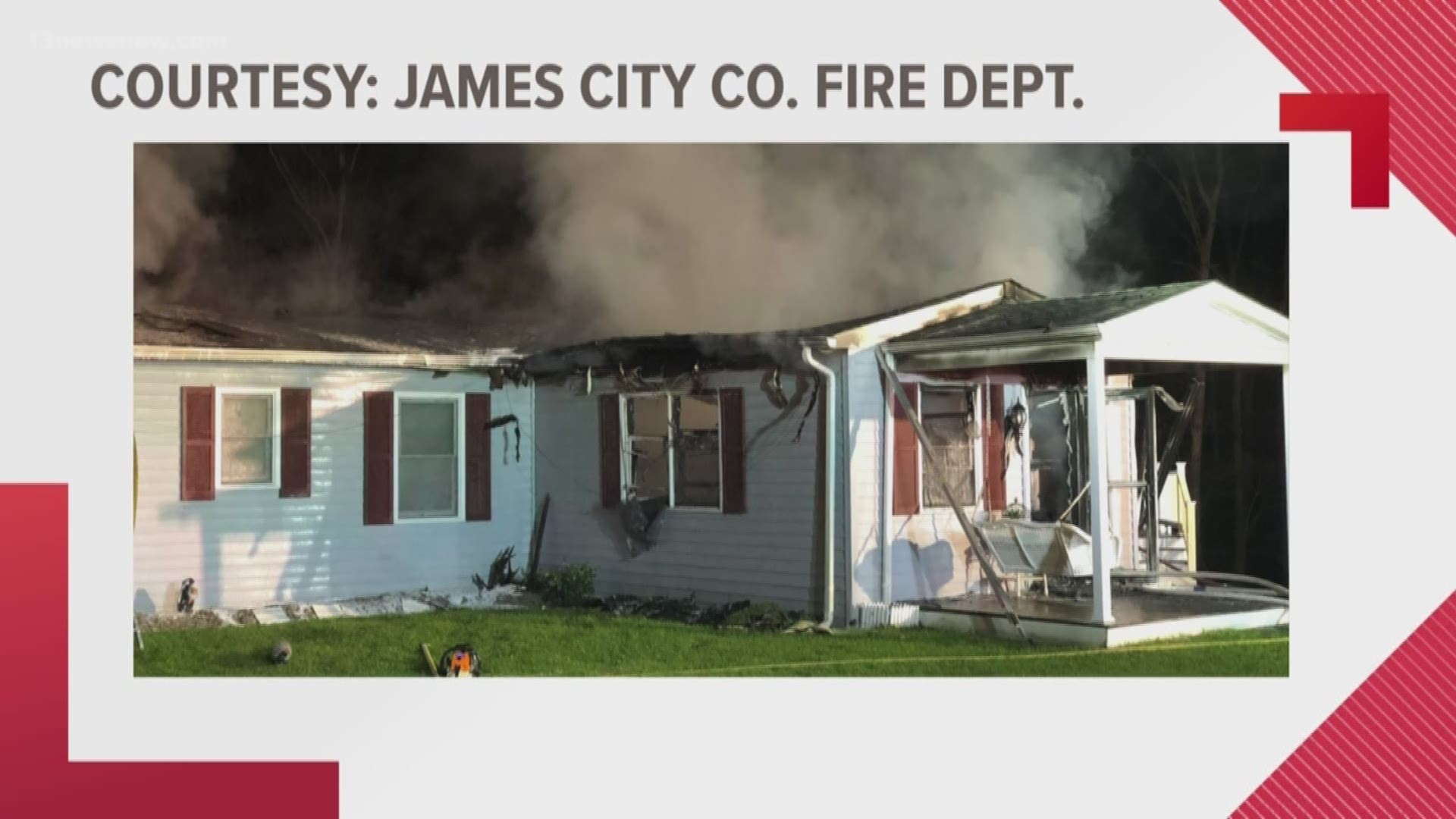 James City County Fire Department responded to a residential structure fire in the 100 block of Thompson Lane.