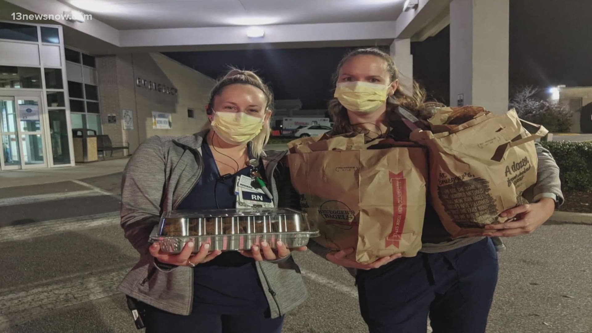 A Virginia Beach group is sending daily reminders to hospital and EMS employees to show that the community still cares, nine months into the coronavirus pandemic.