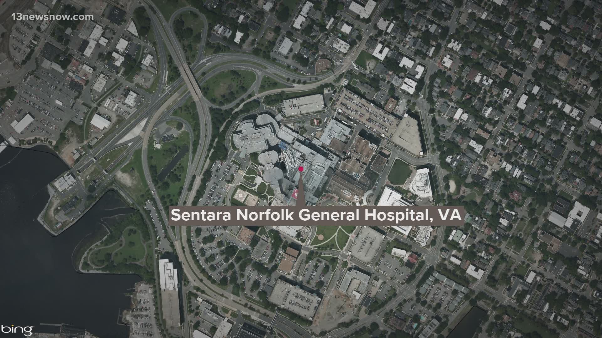 Two gunshot victims walked into Sentara Norfolk General Hospital. Their injuries are not considered life-threatening.