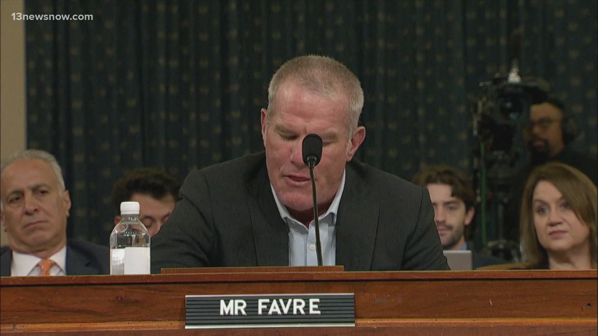 Football legend Brett Favre faced questions from lawmakers about his misuse of Mississippi public welfare funds.