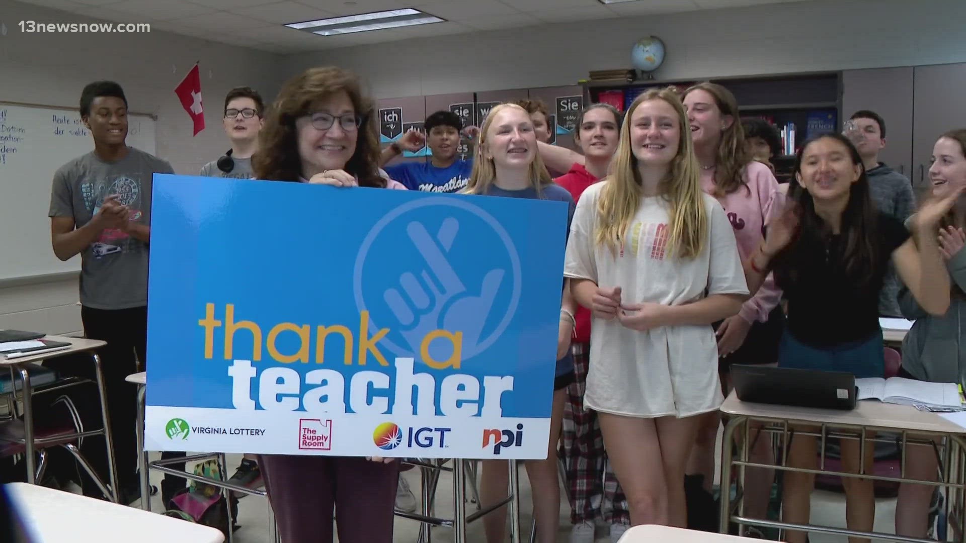 Amy Hertzler won a free vacation from the Virginia Lottery! It's part of its "Thank-A-Teacher" campaign.
