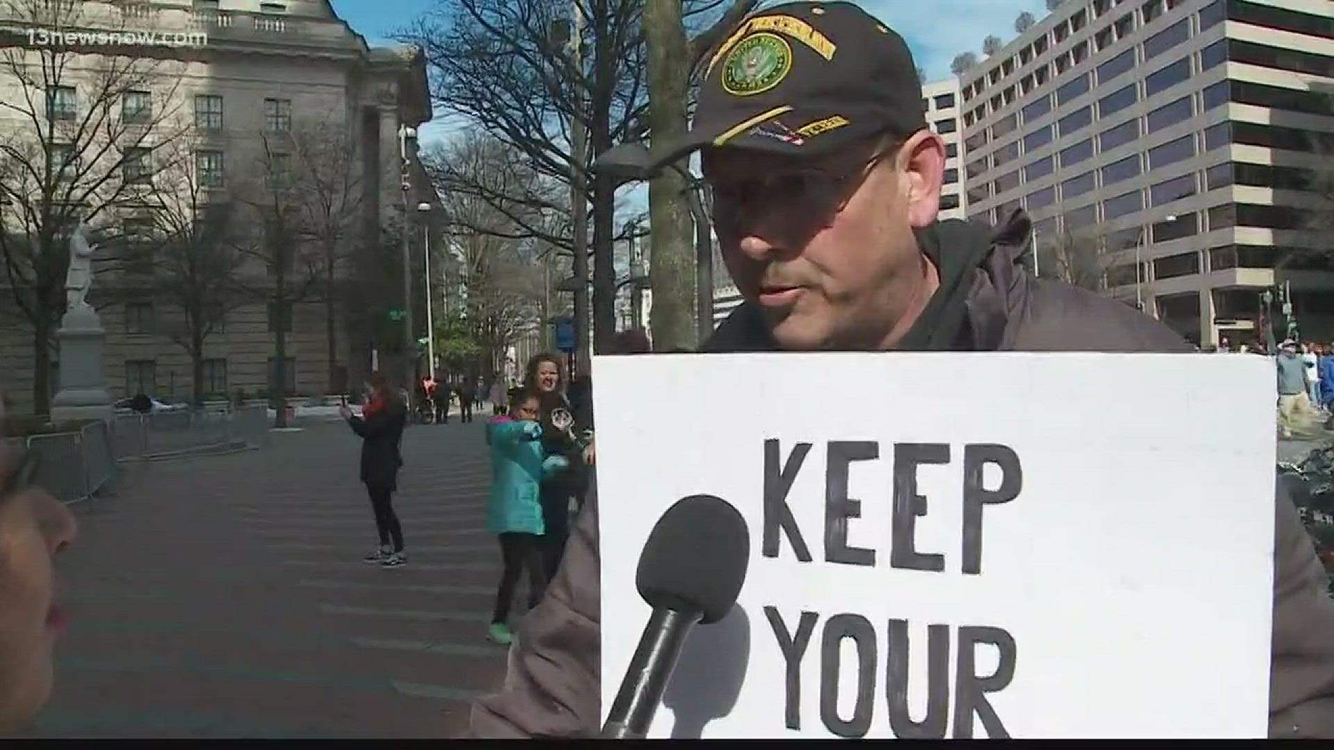 Several protesters came out in defense of the Second Amendment at Washington's March For Our Lives rally on Saturday.