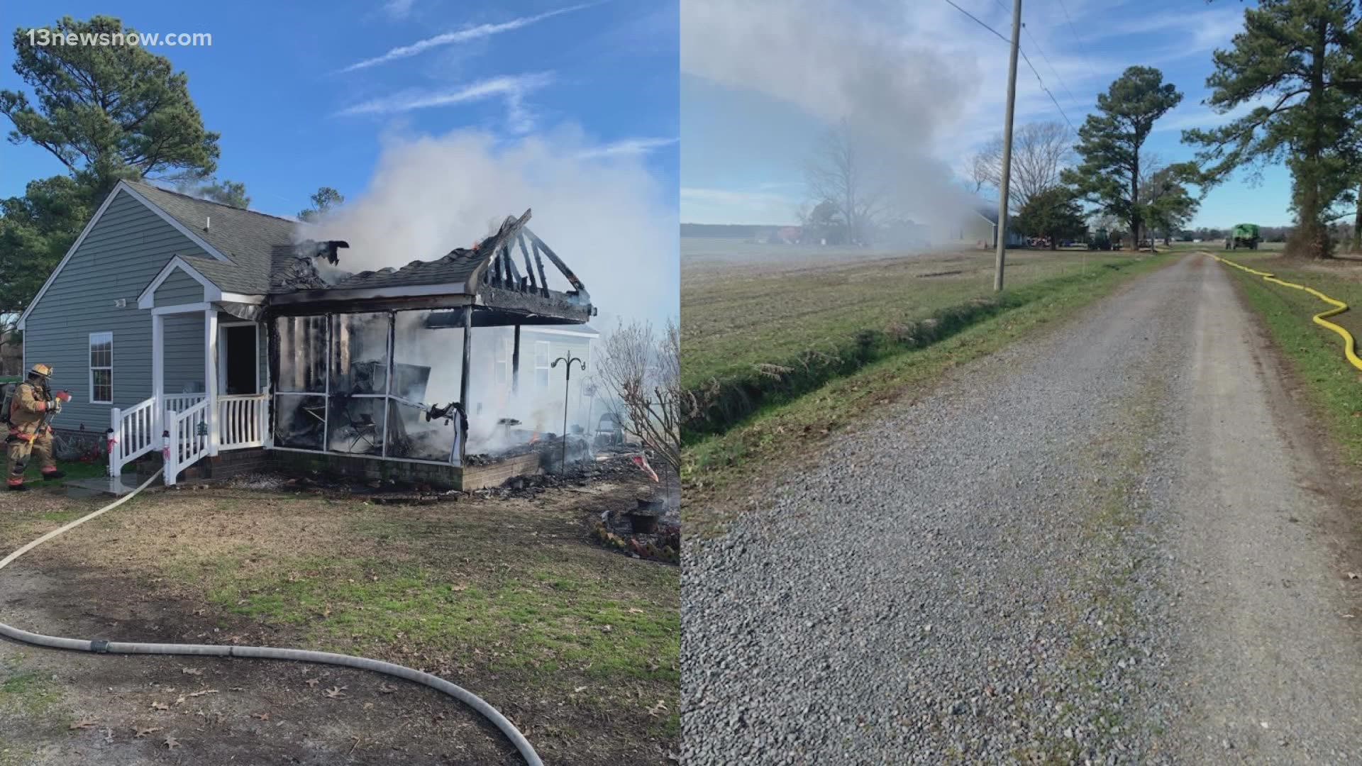 The Chesapeake Fire Department is investigating two fires on opposite sides of the city.