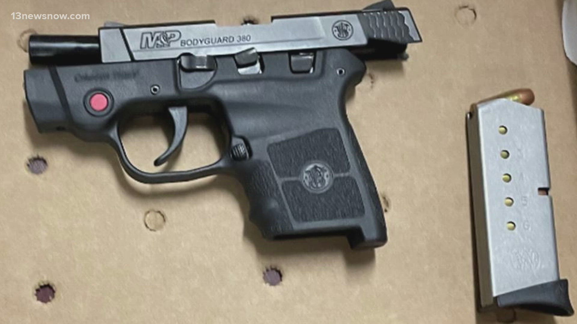 The .380 caliber gun was loaded with six bullets, according to the Transportation Security Administration.