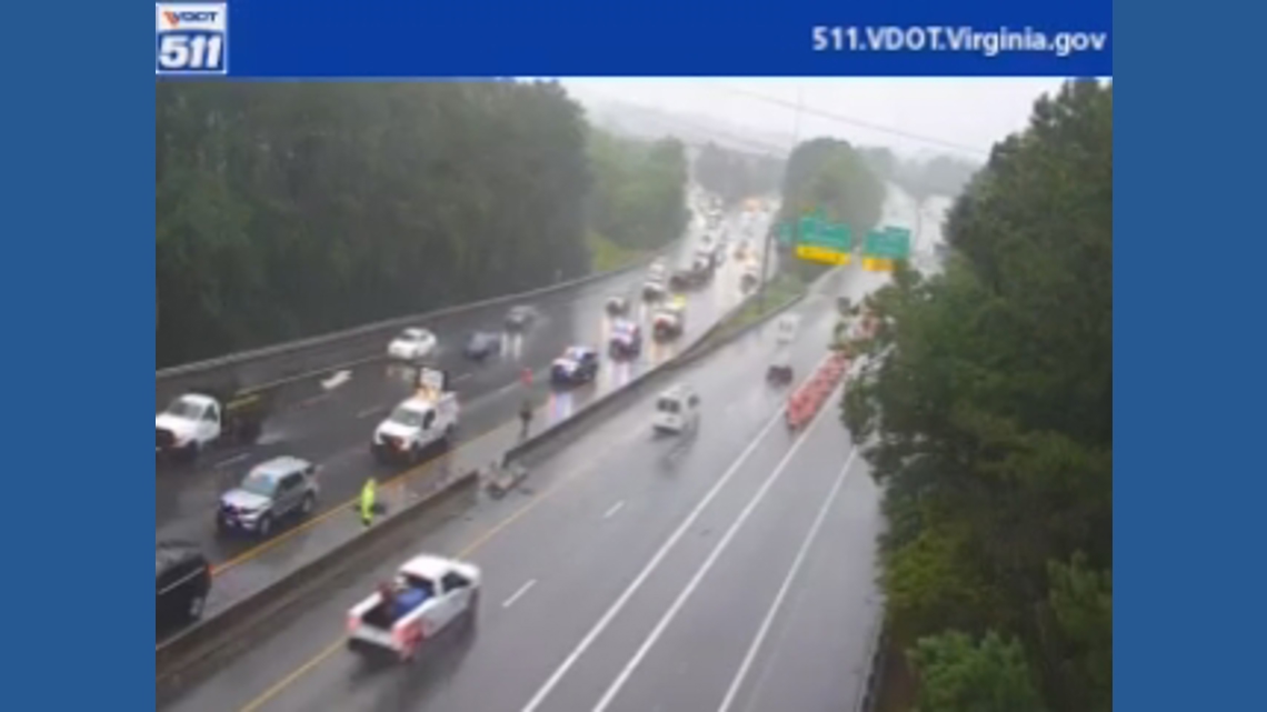 Crash closes multiple lanes on I-664 in Hampton near I-64