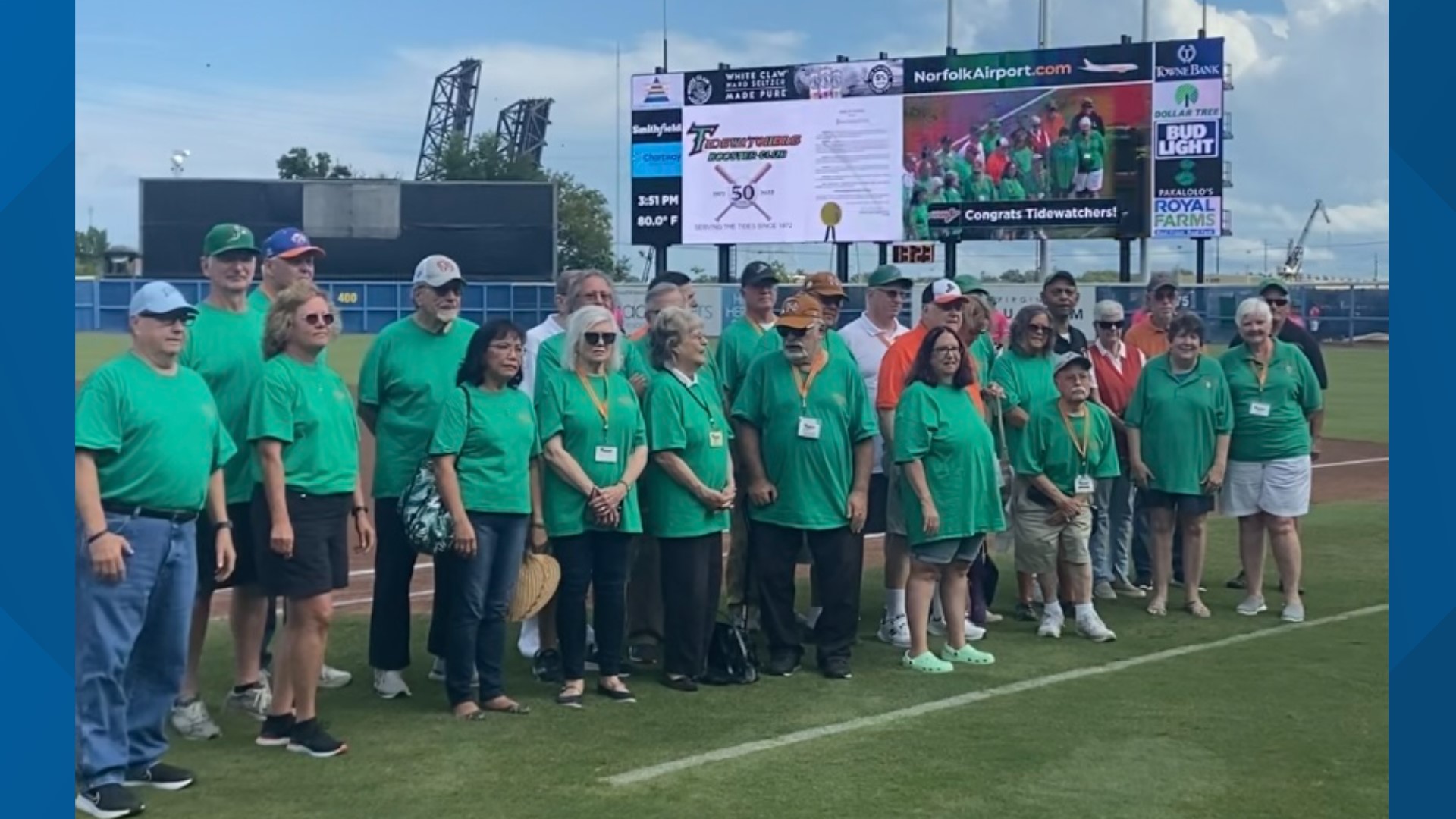 Prior to their series against the Durham bulls on Sunday, the Tides honored the Tidewatchers Booster Club at Harbor Park.