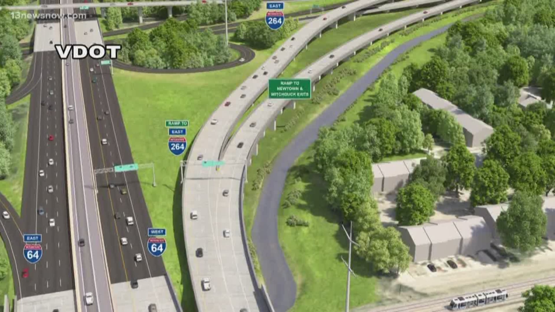 The new flyover ramp from Interstate 64 to Interstate 264 was supposed to open August 14. Now, there's no timeline for its opening.