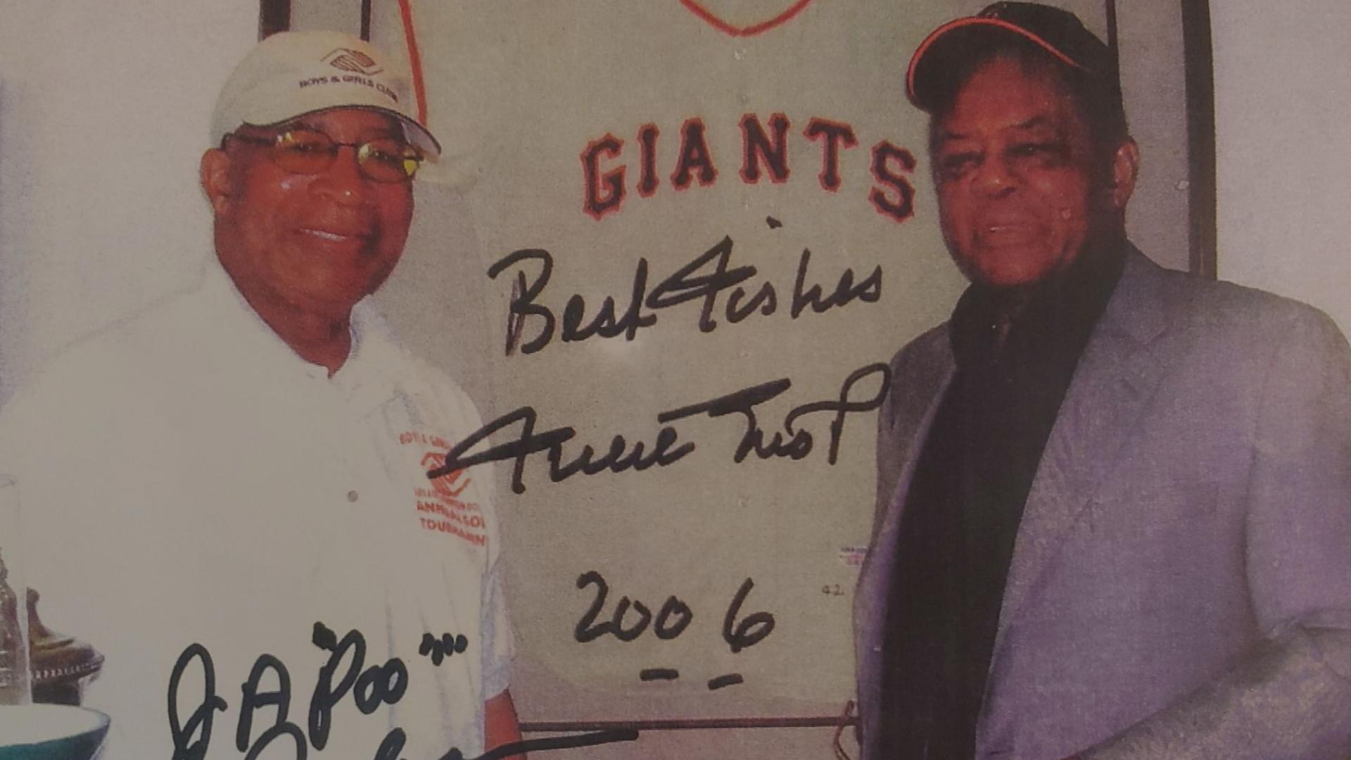 "Poo" Johnson and Willie Mays first met back in 1952 when Mays was in the U.S. Army during the Korean War. He was stationed at Fort Eustis.
