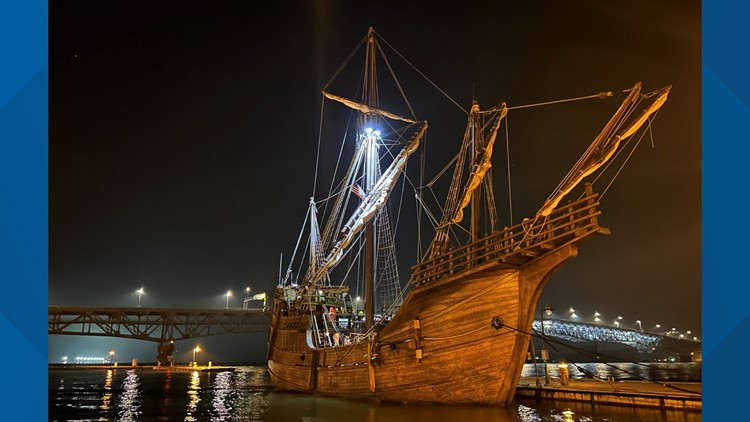 Tall ship replica docked in Yorktown matches one from Magellan's sailing trip around the world