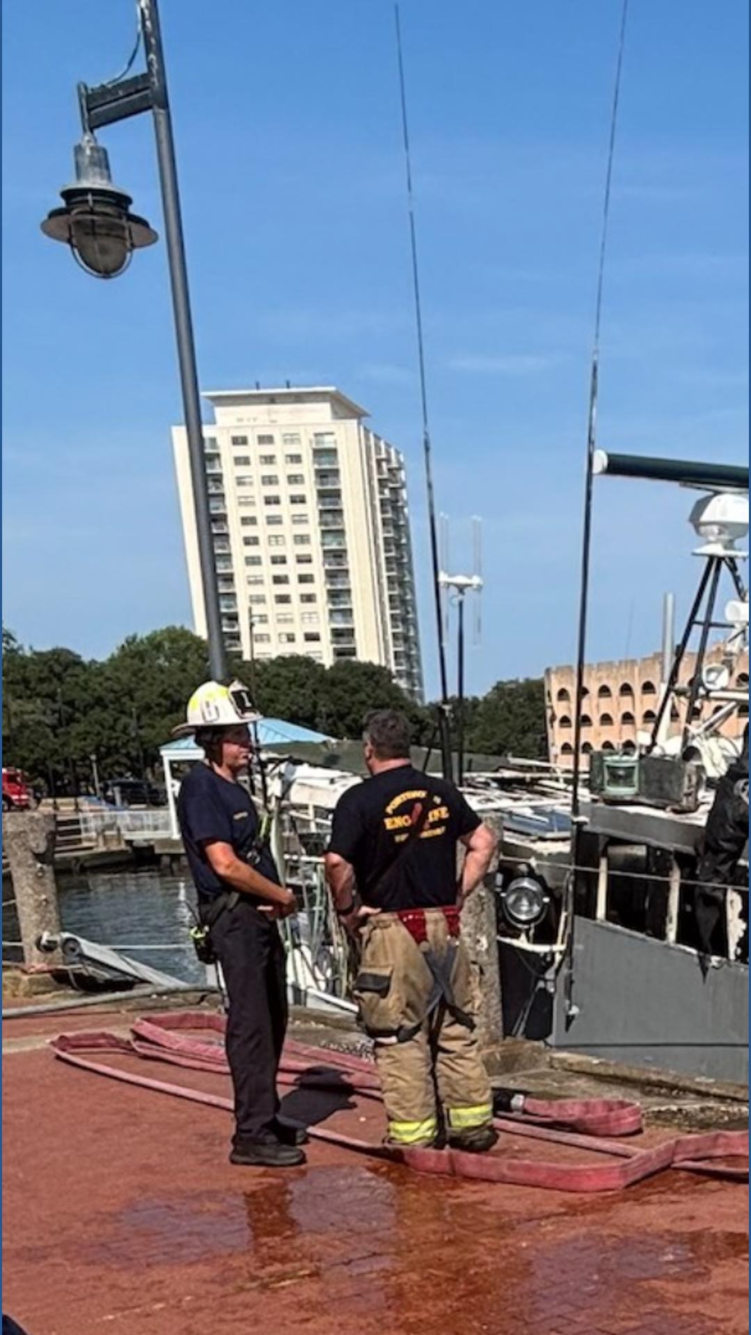 Portsmouth crews battle boat fire on Water Street | 13newsnow.com