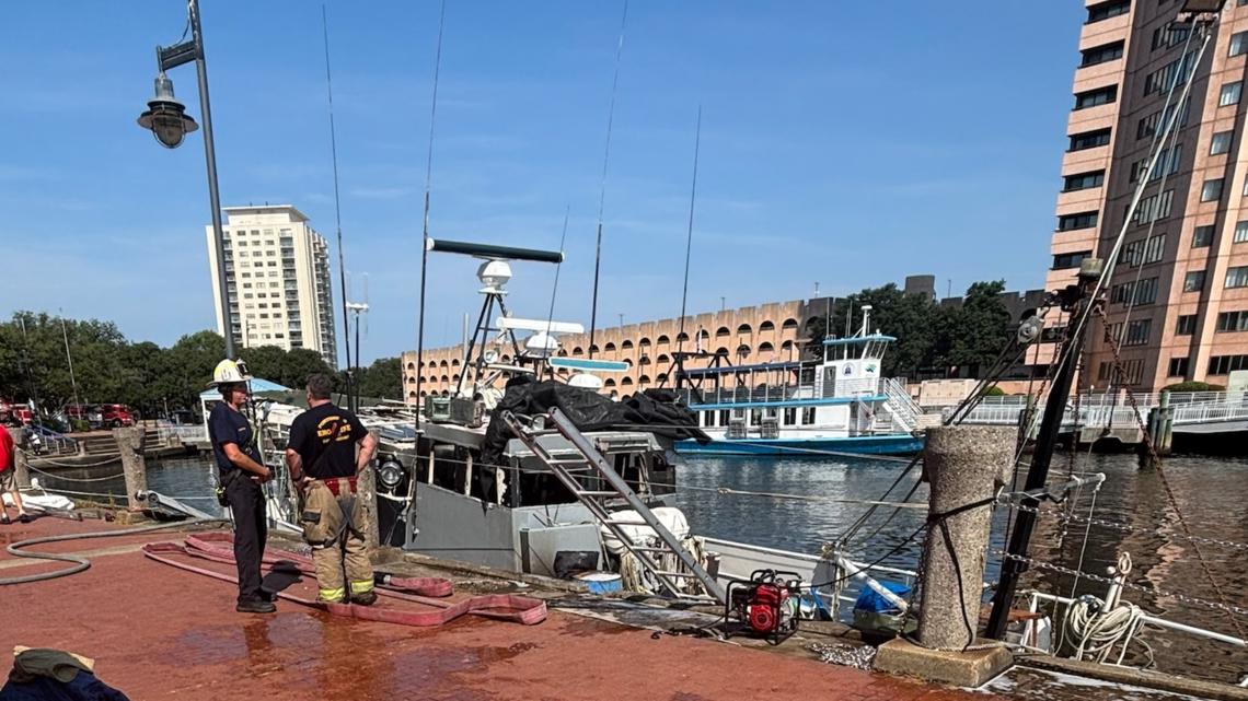 Portsmouth crews battle boat fire on Water Street | 13newsnow.com