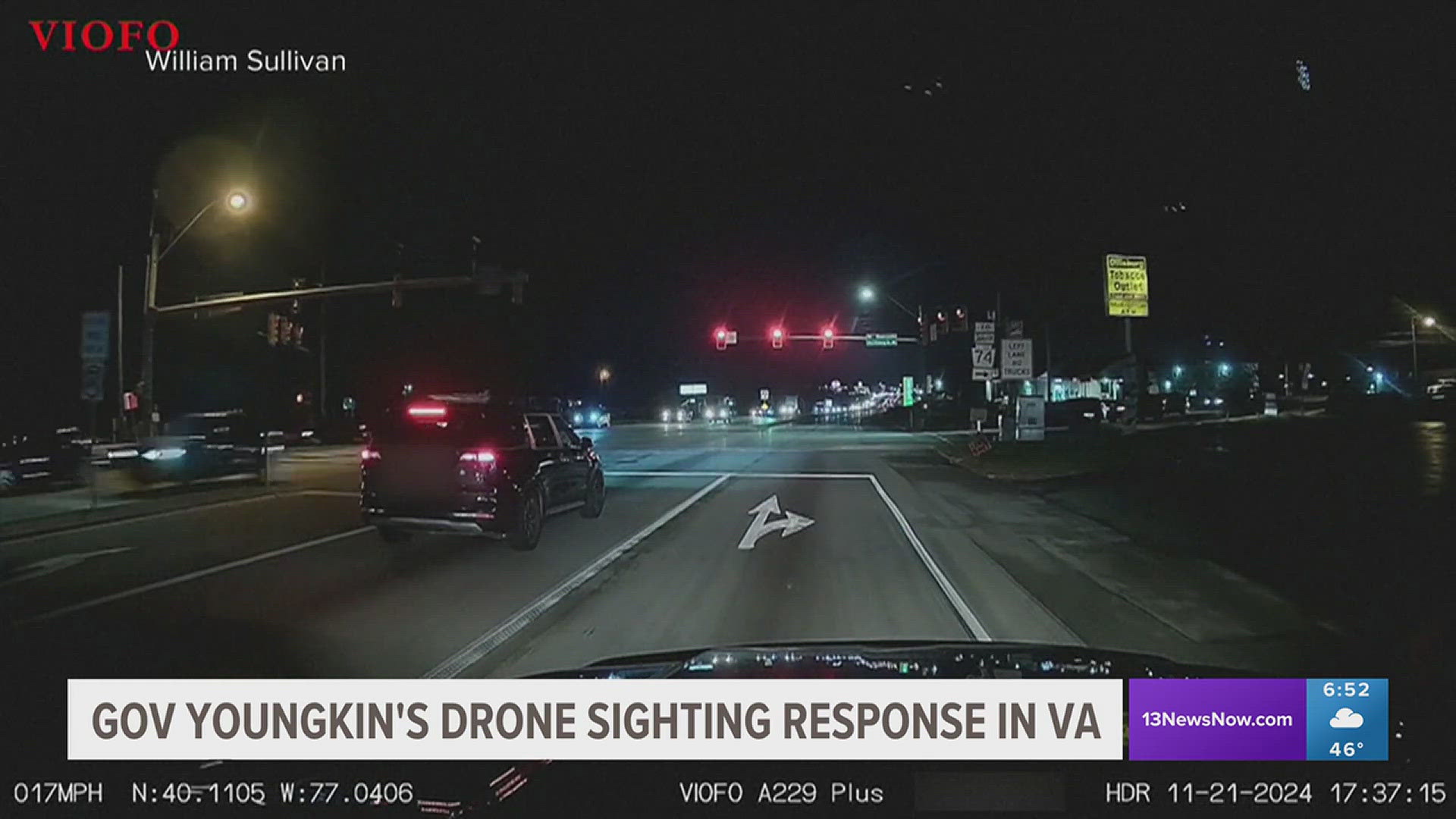 Gov. Glenn Youngkin said Saturday he is concerned about the lack of information from federal officials about drone sighting investigations.