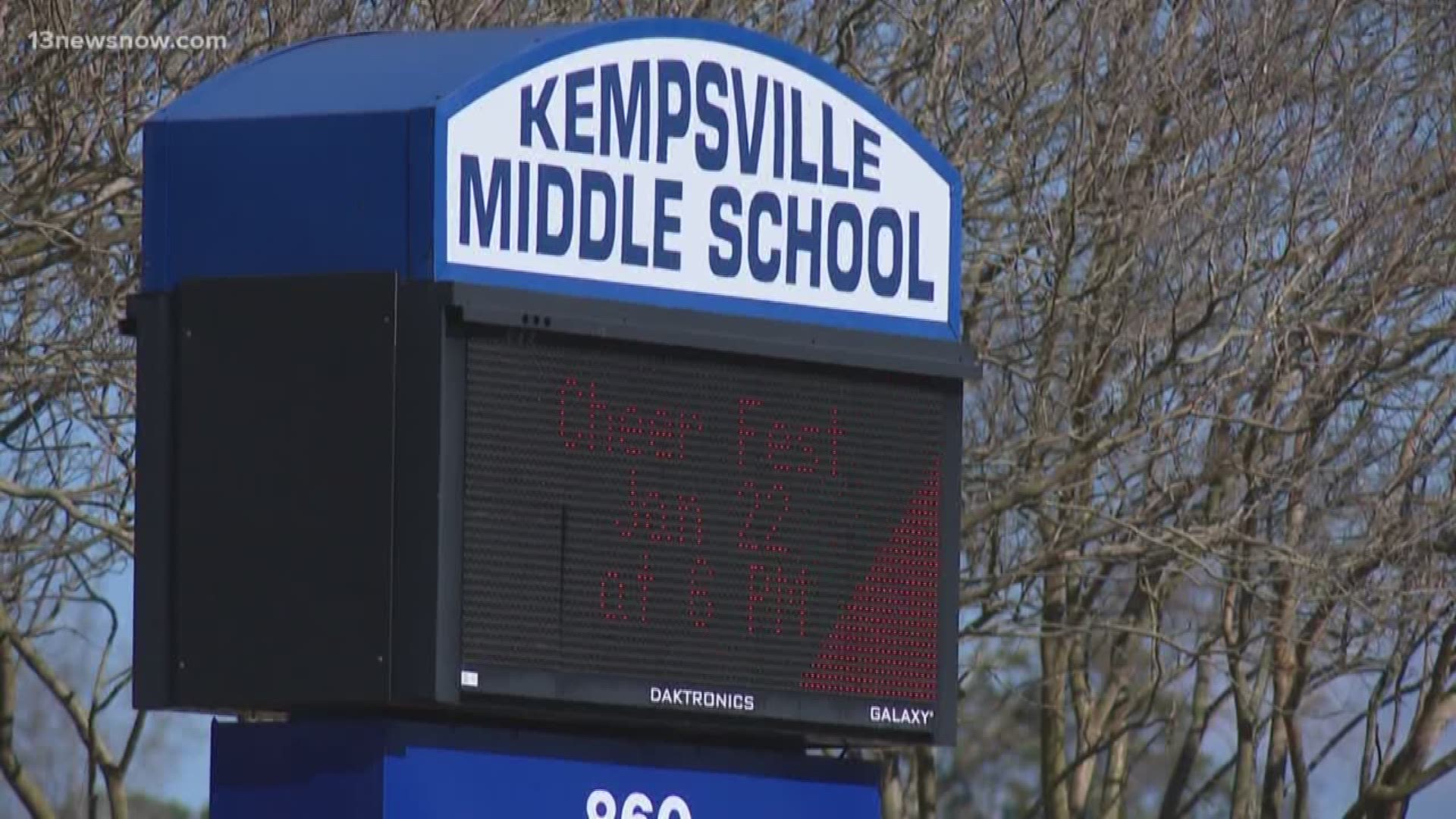 A civics teacher at Kempsville Middle School was removed after a video surfaced of a confrontation between him and a student. The teacher will return to the school.