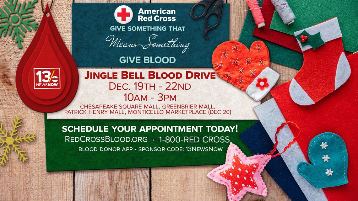 'Jingle Bell Blood Drives' happening across Hampton Roads during