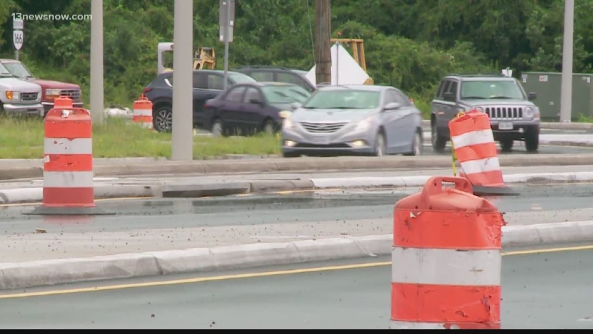 The project includes new lanes, new signals, and the continuous flow intersection at Military Highway and Northampton Boulevard.